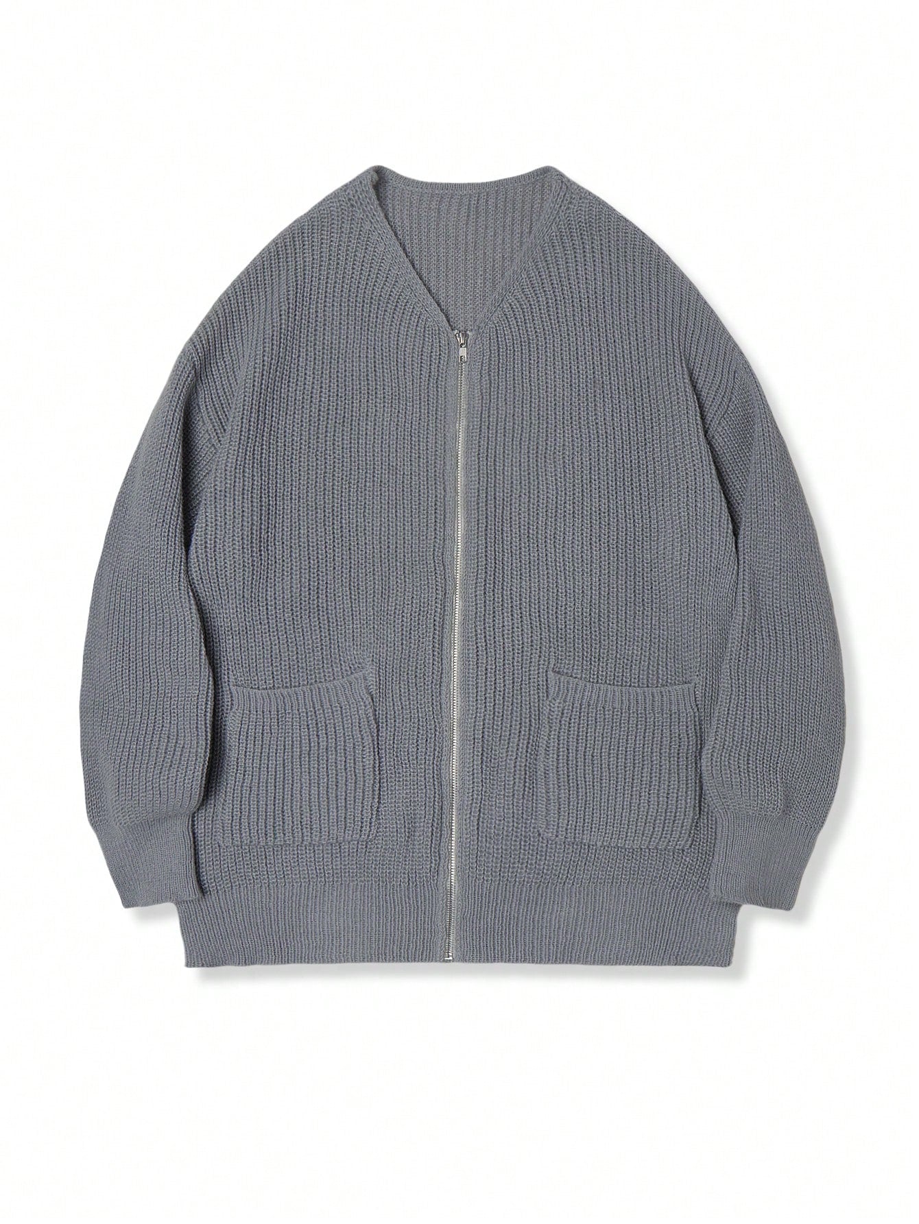 Oversized Chunky Knit Zip Cardigan