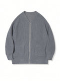 Oversized Chunky Knit Zip Cardigan