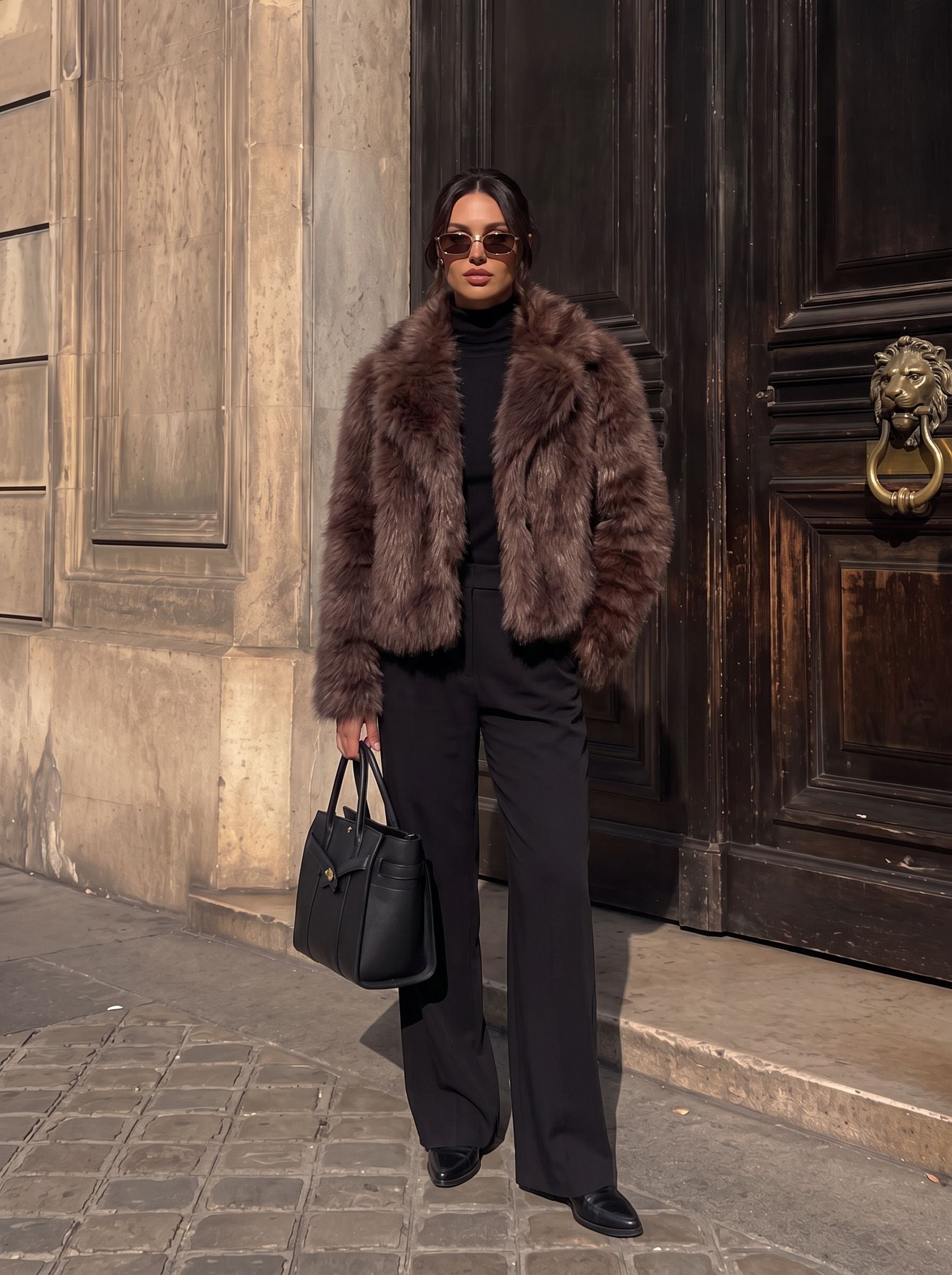 Cozy Cropped Faux Fur Coat
