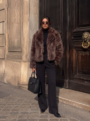 Cozy Cropped Faux Fur Coat