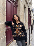 Oversized Graphic Polo Knit Sweater