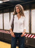 Ribbed Collared Button Down Cardigan
