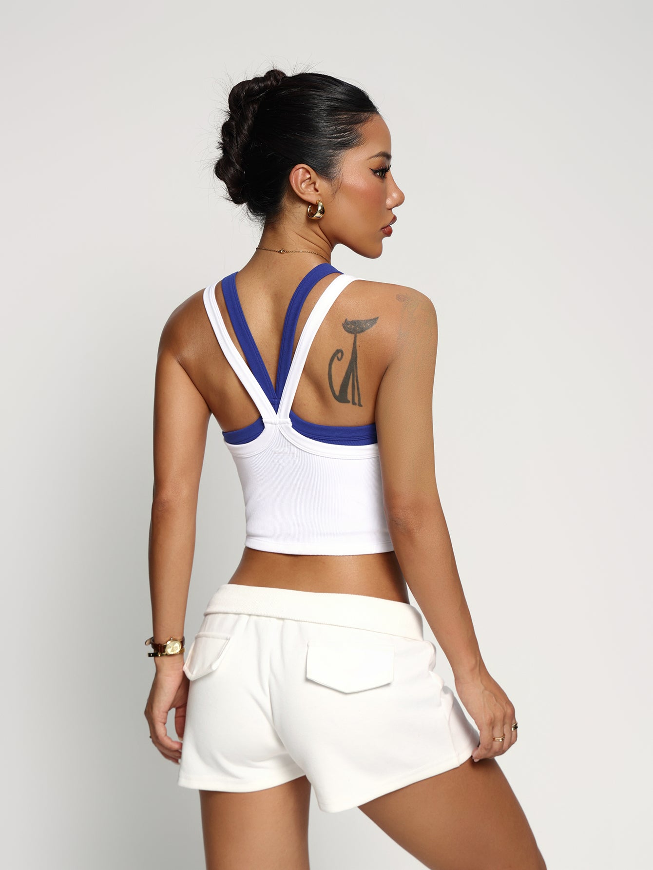 Square-Neck Cropped Stylish Sports Bra