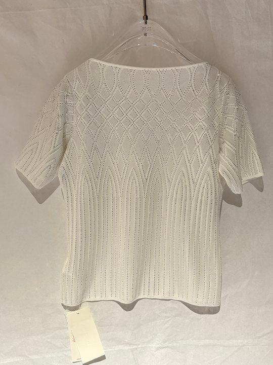 Sheer Shimmer Knit Boatneck Pullover