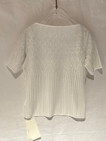 Sheer Shimmer Knit Boatneck Pullover