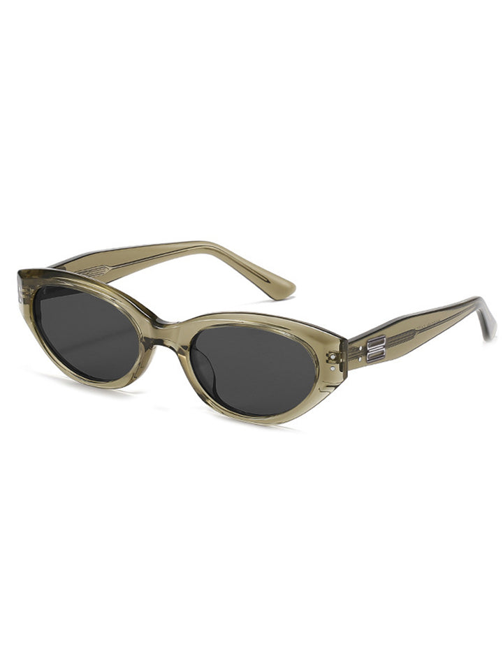 Vintage Oval Black Frame Sunglasses