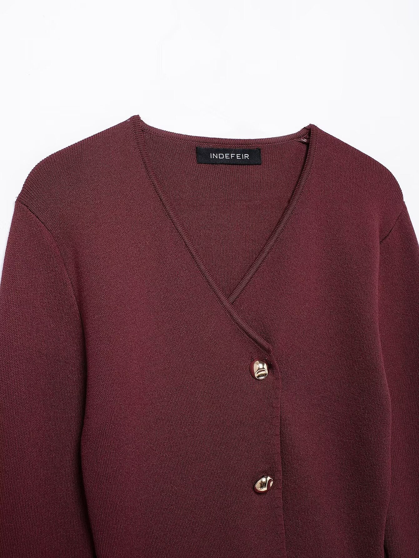 Elegant Asymmetric Button Knit Cardigan