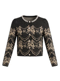 Embellished Shimmer Bow Knit Cardigan