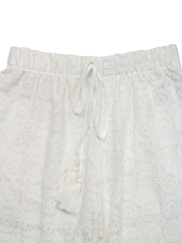 Crochet Drawstring-Waist Boho Pants