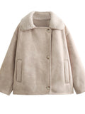 Cozy Faux Suede Sherpa Coat
