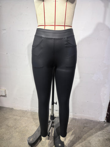 High Waisted Faux Leather Leggings