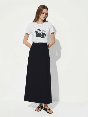 Back Slit A-Line Skirt