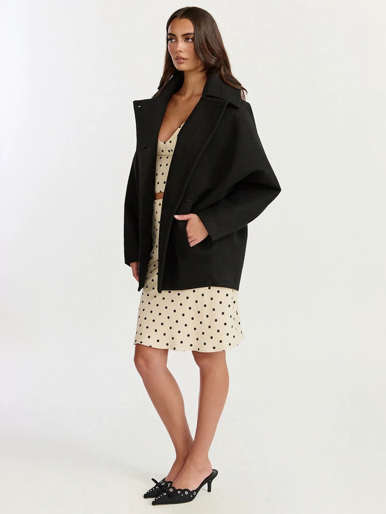 Oversized Button Up Wool Blend Coat