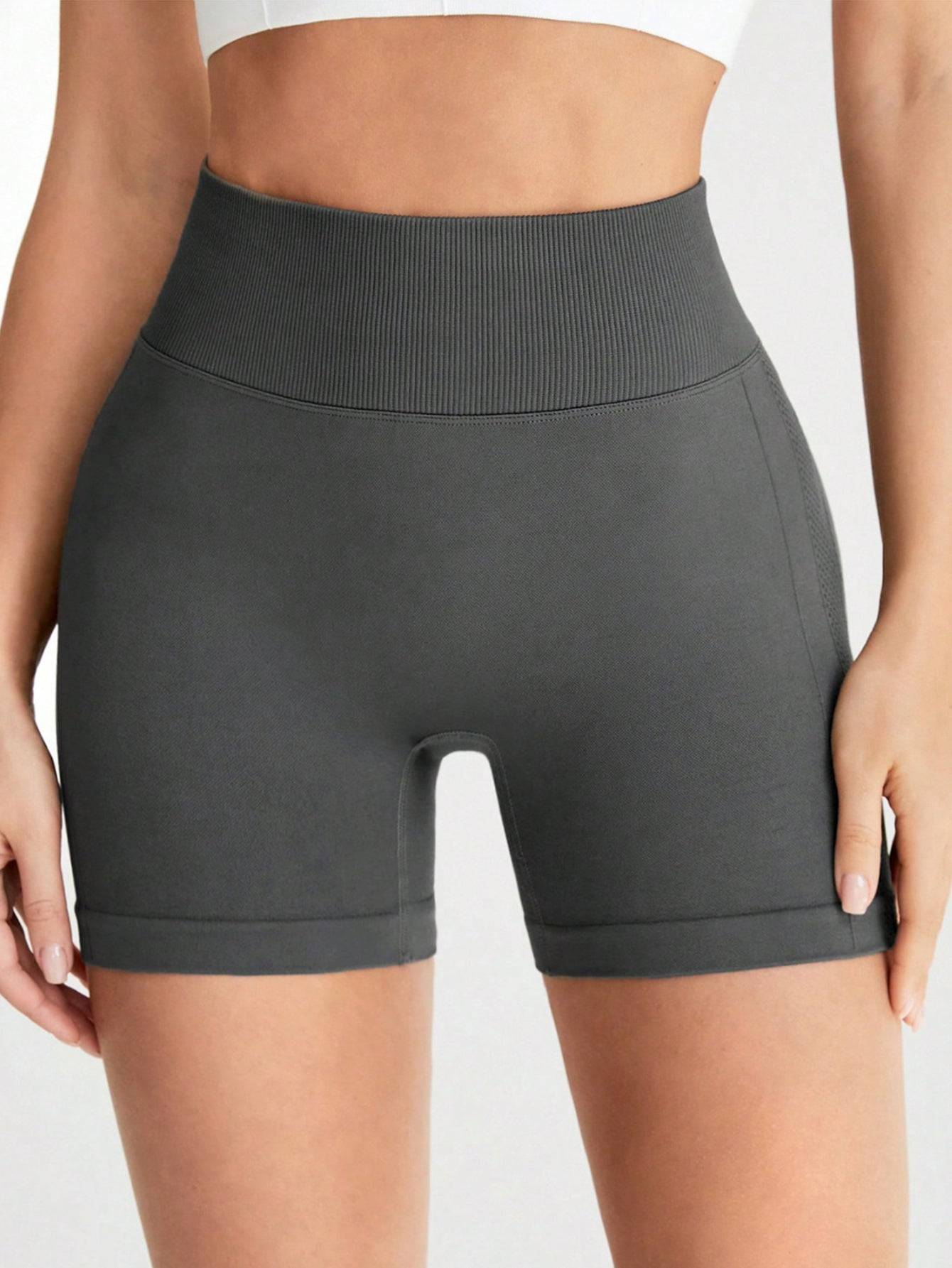 Minimal Side Seam Casual Yoga Shorts-Multicolor