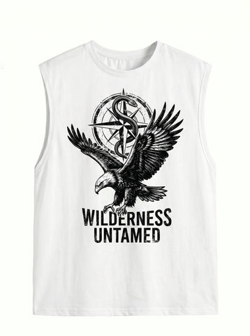 Graphic Eagle Print Mens Tank Top