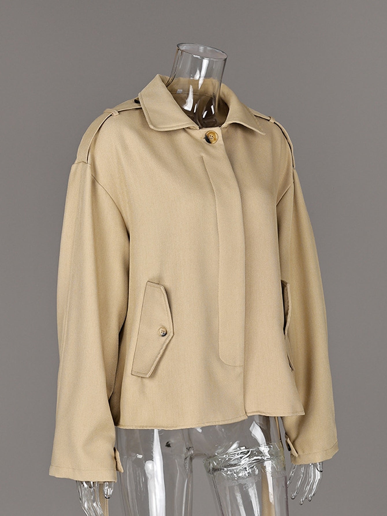 Elegant Belted Cropped Trench Coat