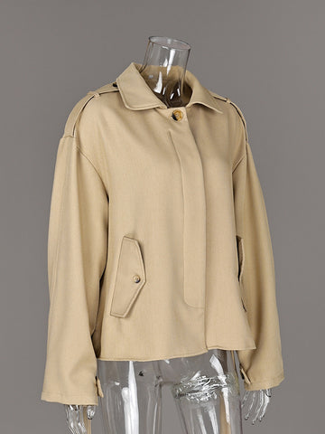 Elegant Belted Cropped Trench Coat