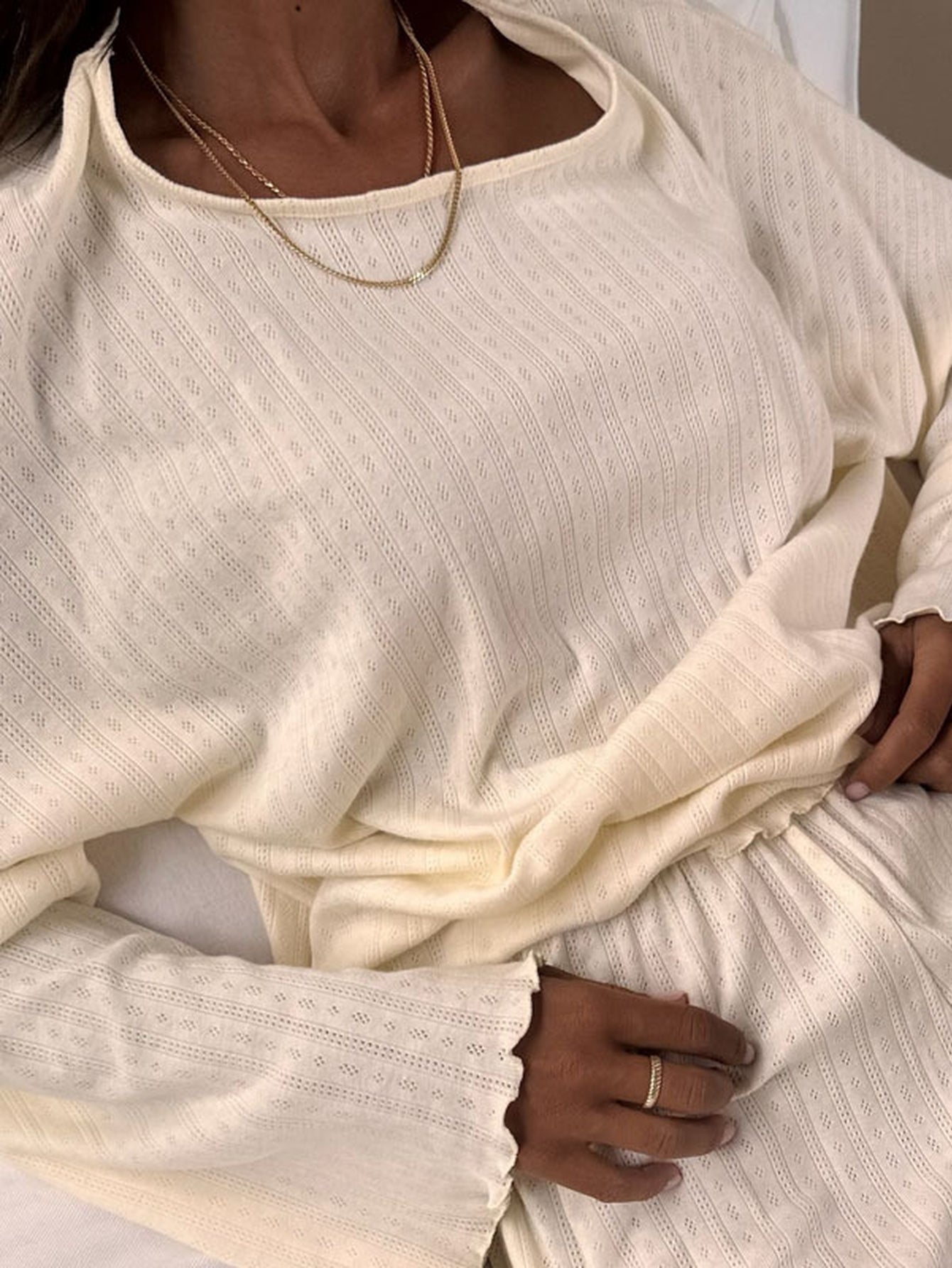 Cozy Ribbed Lettuce Edge Lounge Set