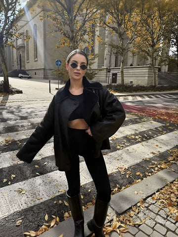 Cozy Faux Suede Sherpa Lined Jacket