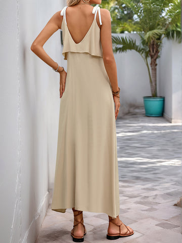 Ruffle U Neck Chic Maxi Dress