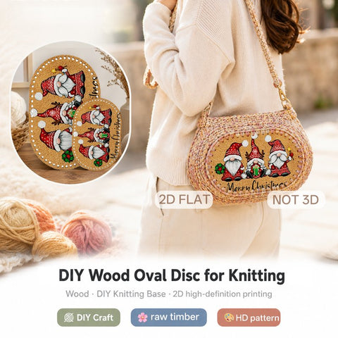 Merry Christmas Gnomes Wooden Basket Bottom