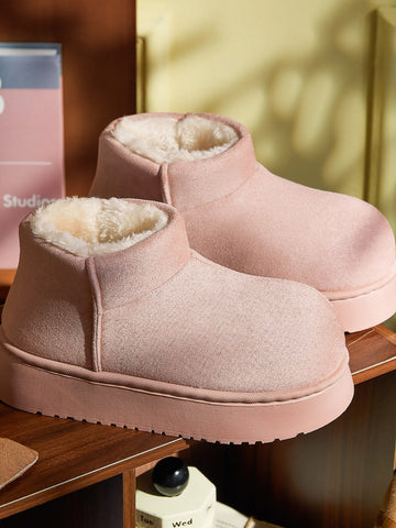 Cozy Faux Fur Platform Ankle Boots