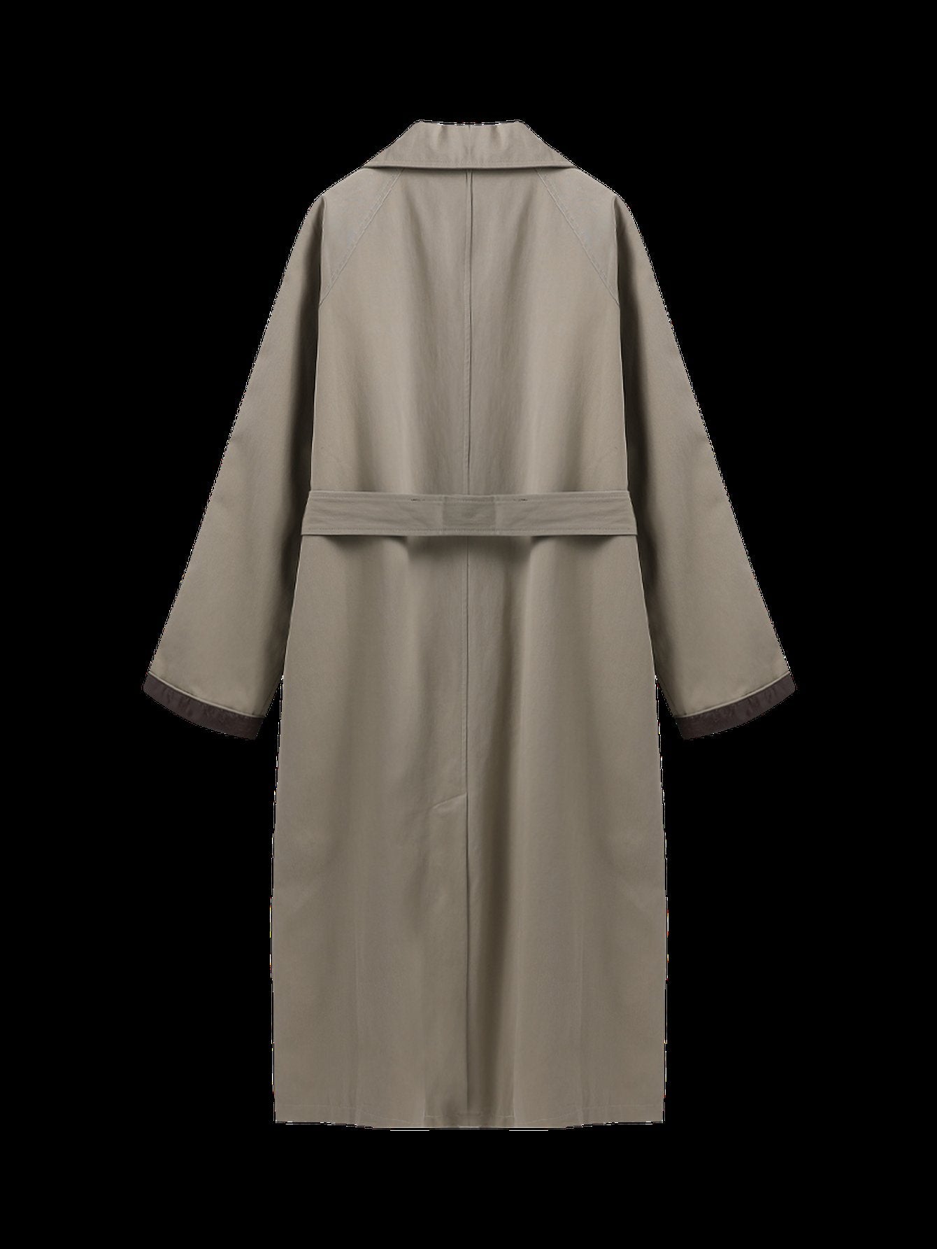 Oversized Contrast Trim Trench Coat