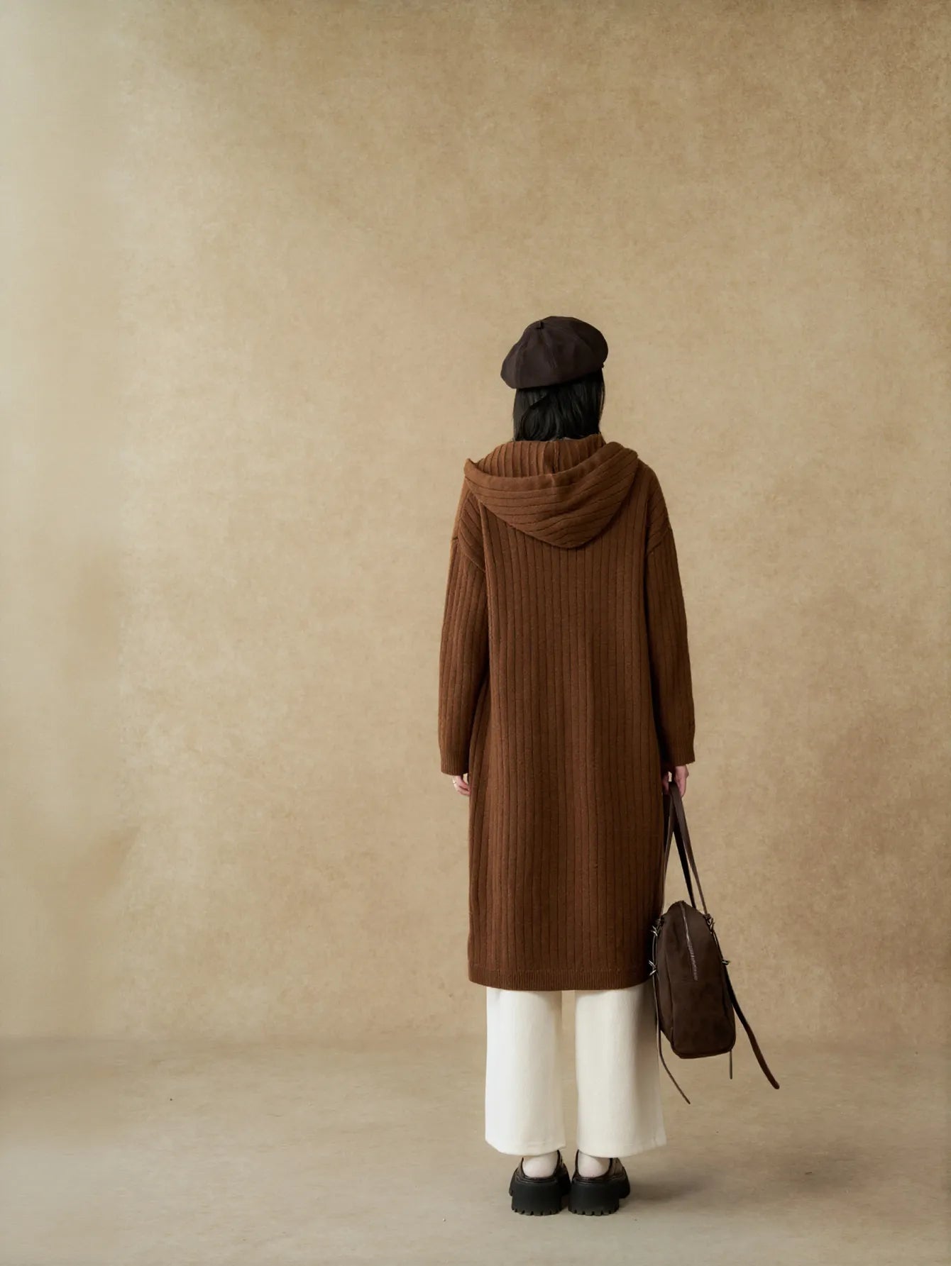 Cozy Ribbed Hooded Knit Cardigan