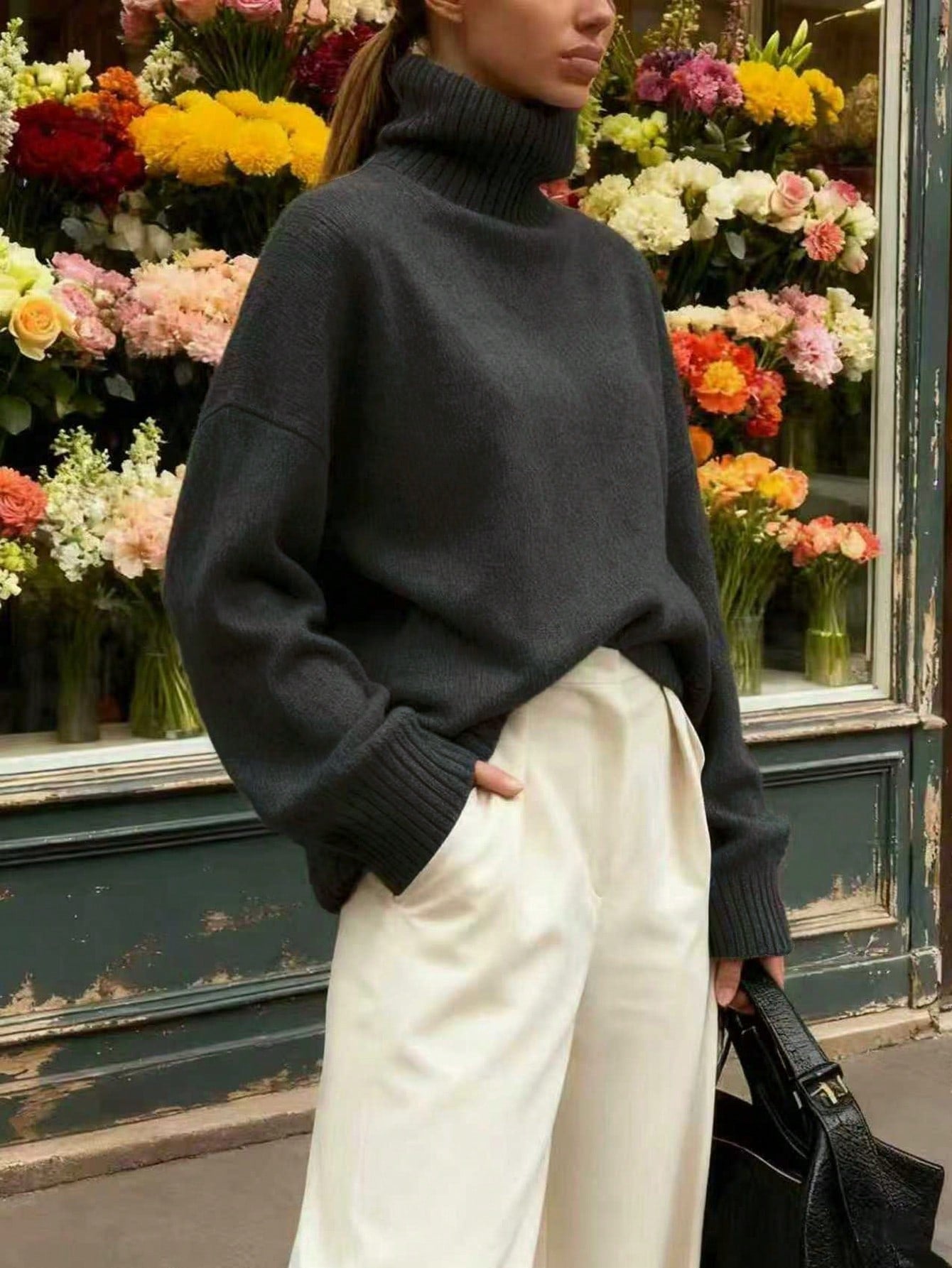 Cozy Oversized Mock Neck Sweater