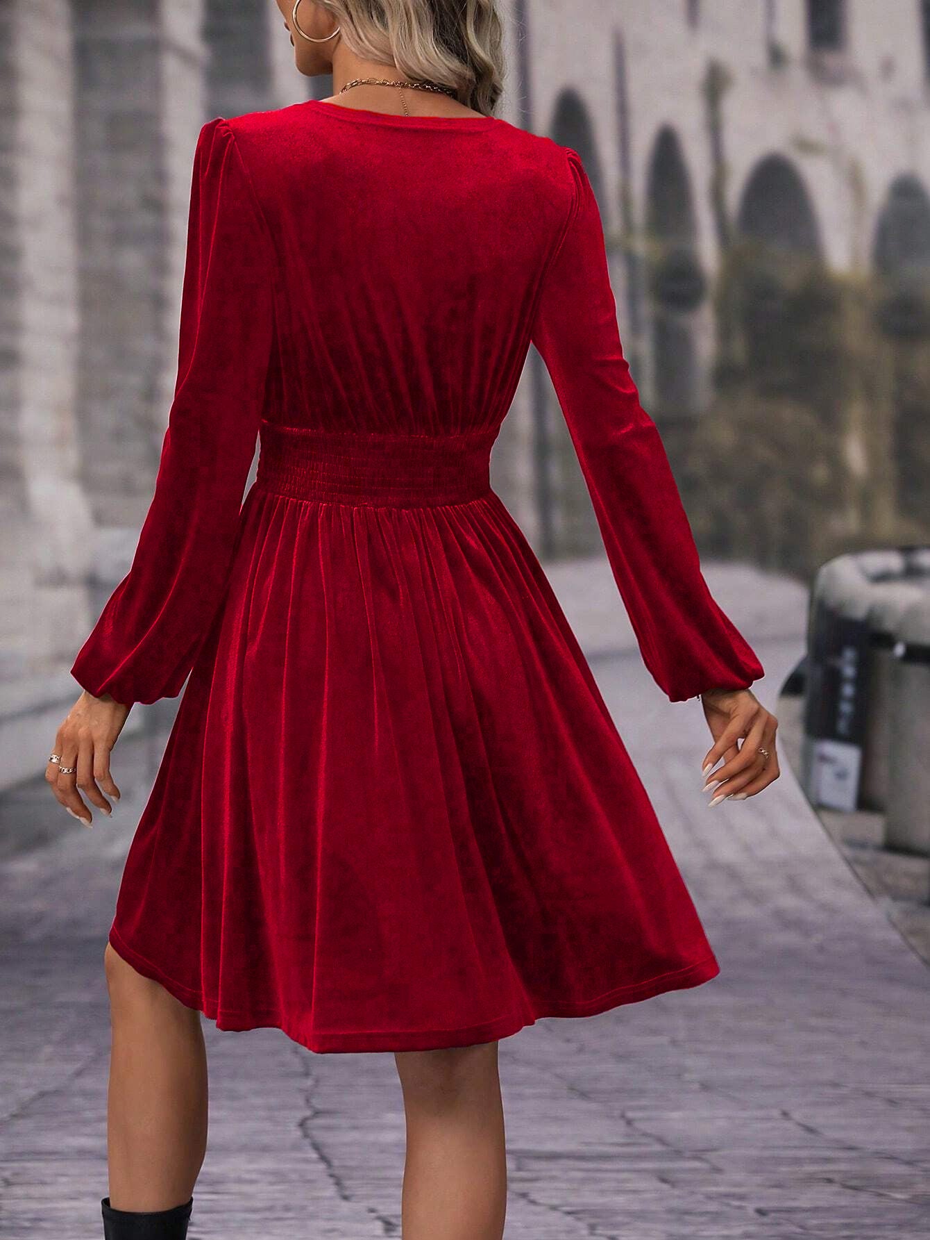 Elegant Velvet Wrap Mini Dress