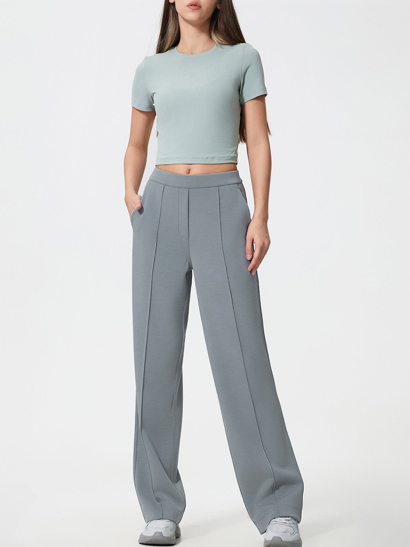 Cooling Fabric Straight Leg Active Pants-Multicolor