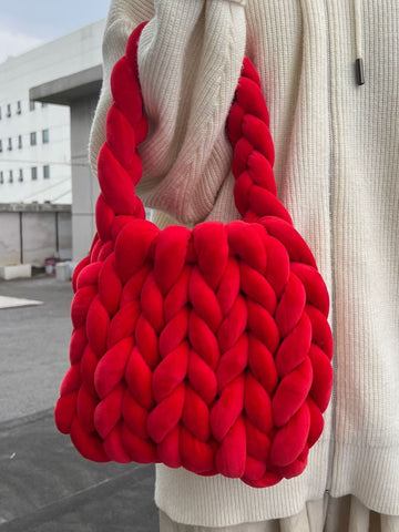 Plush Chunky Knit Handbag
