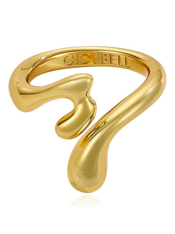 Minimalist Gold Liquid Metal Ring