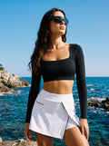 Seamless Square Neck Long Sleeve Yoga Top