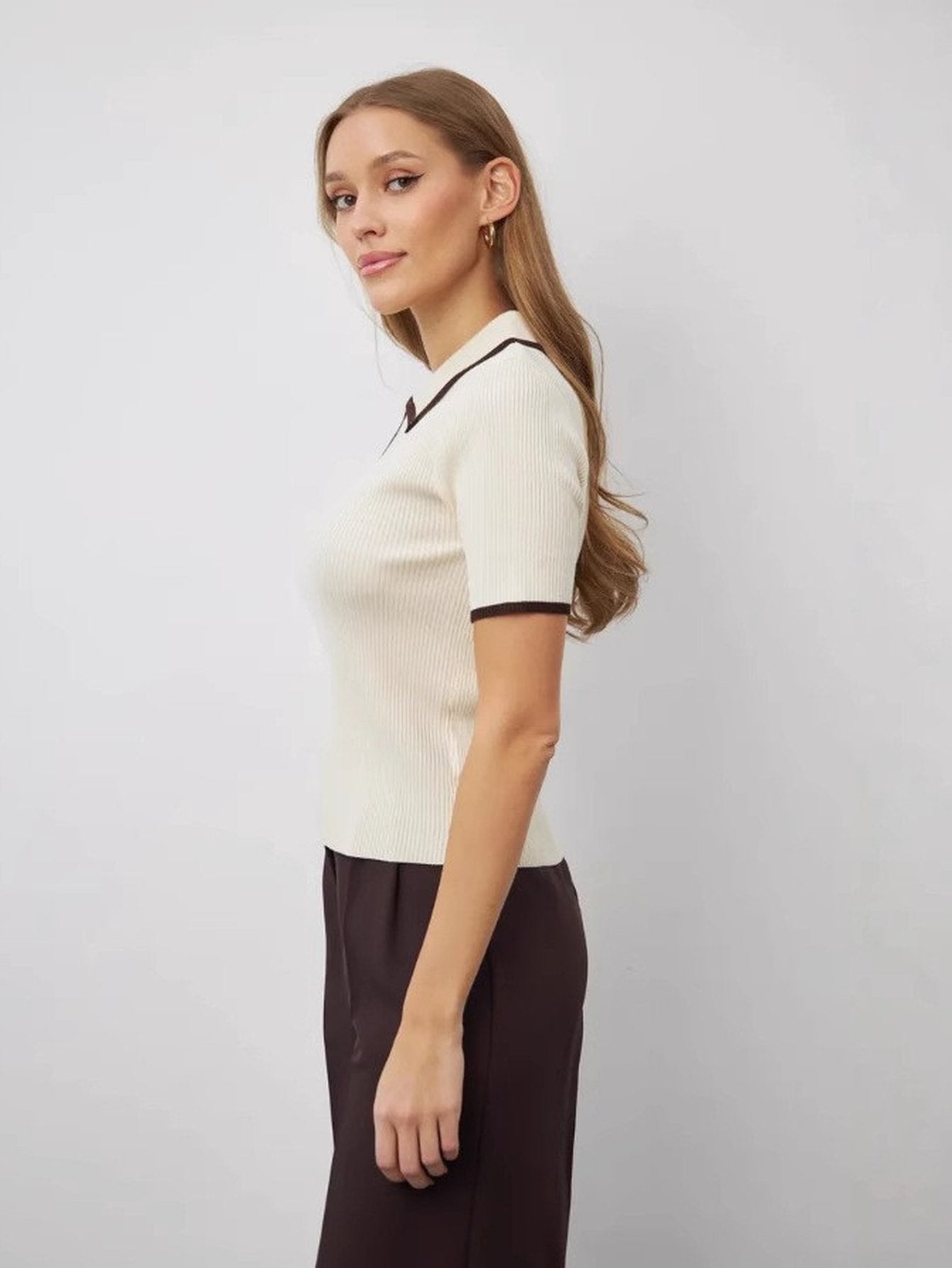 Short Sleeve Color-Blocked Casual Polo Shirt