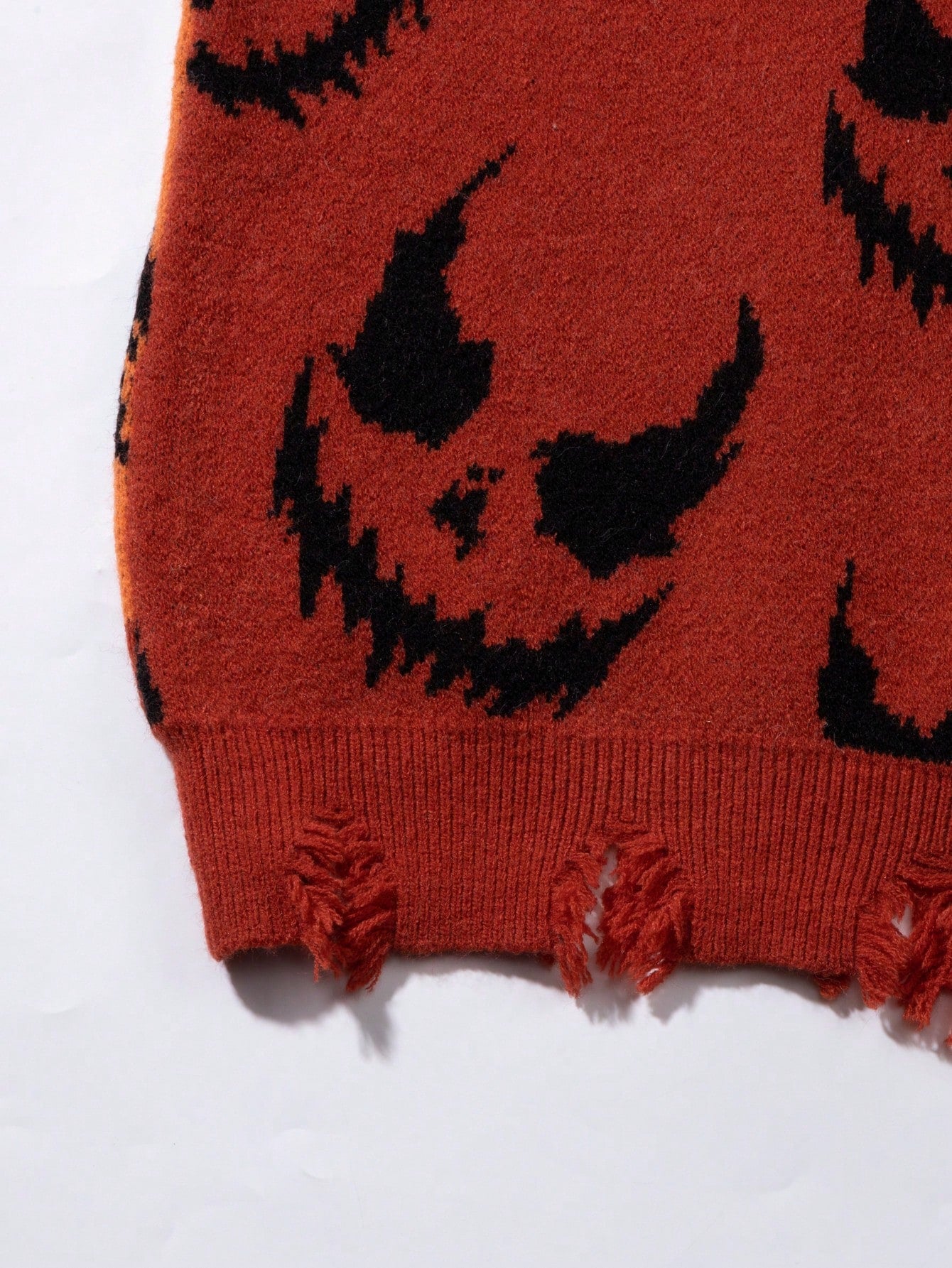 Distressed Graphic Oversized Knit Sweater