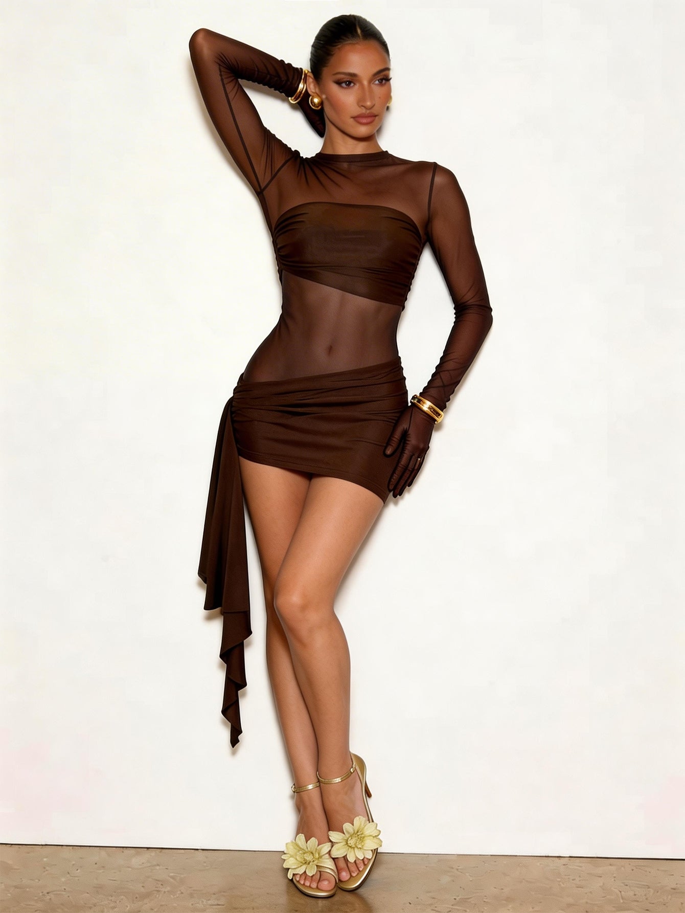 Sheer Mesh Light Thin Modern Mini Dress