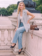 Cozy Fuzzy Lapel Knit Vest