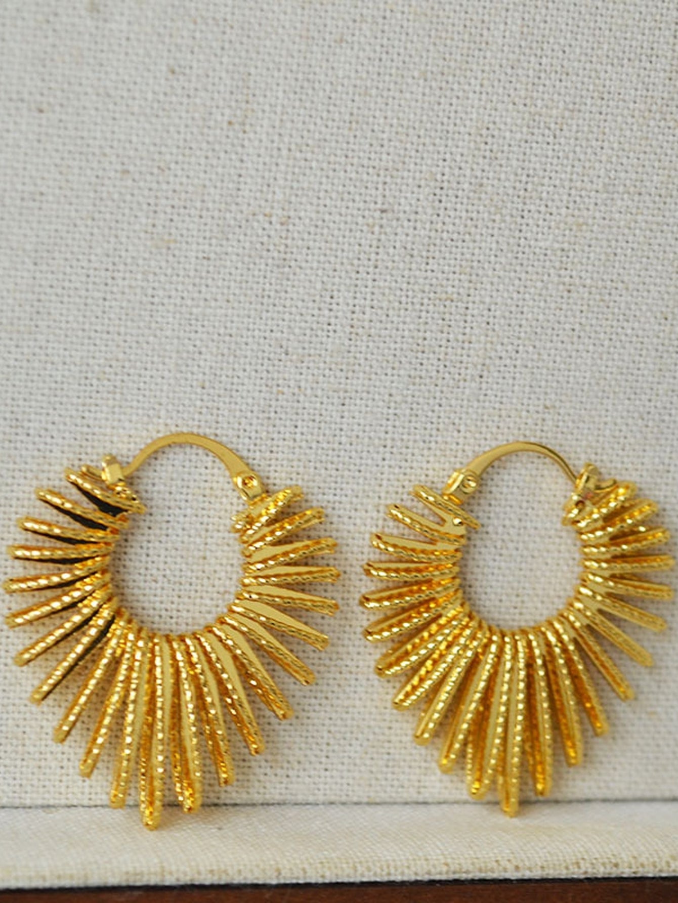 Radiant Textured Gold Hoop Earrings