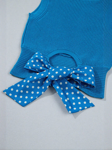Open Back Tie Bow Knit Tank