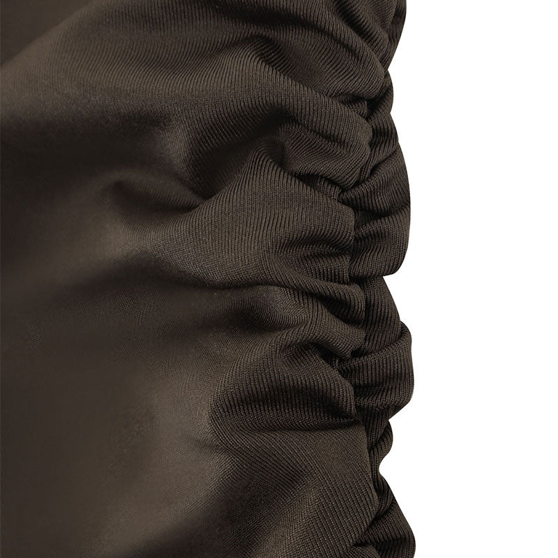 Deep V-Neck Pleated Night Out Mini Dress