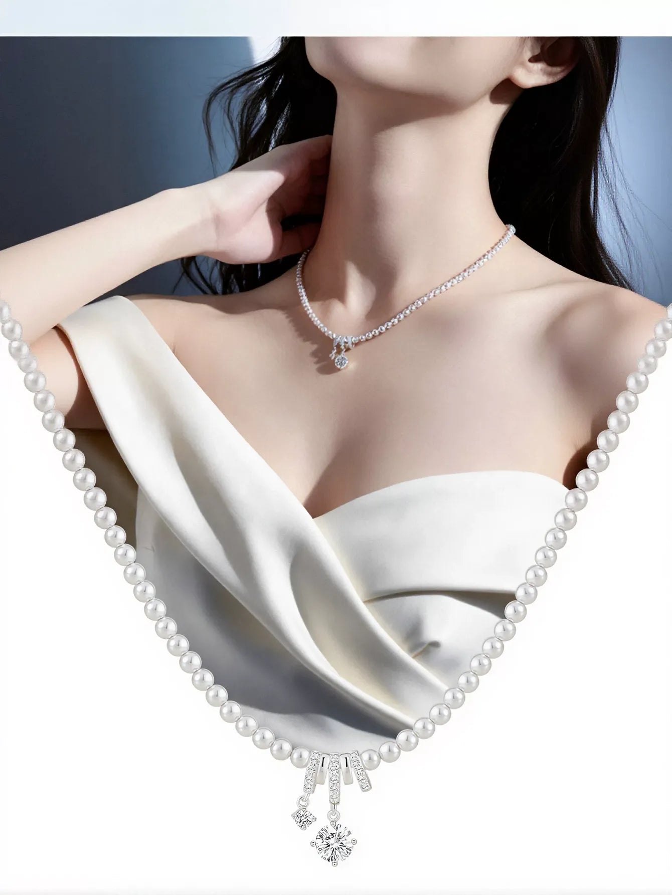 Elegant Dainty Pearl Pendant Necklace