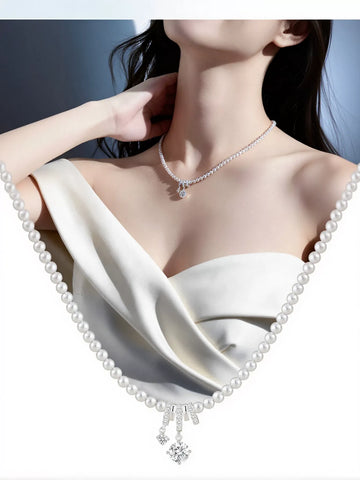 Elegant Dainty Pearl Pendant Necklace