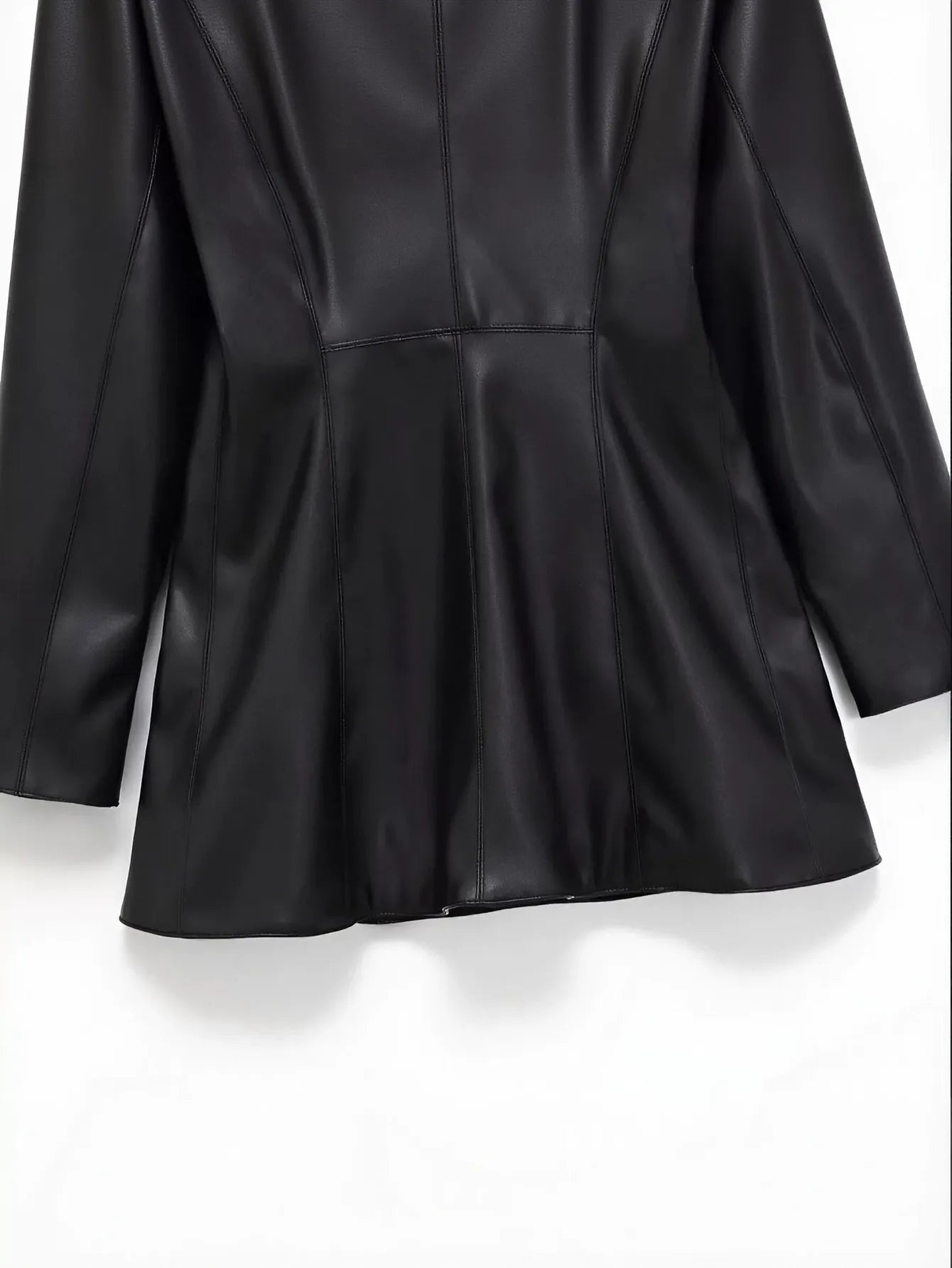 Tailored Faux Leather Blazer Jacket