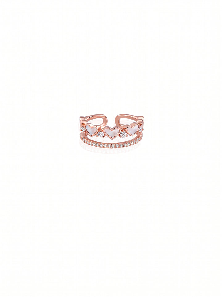 Dainty Heart Adjustable Statement Ring