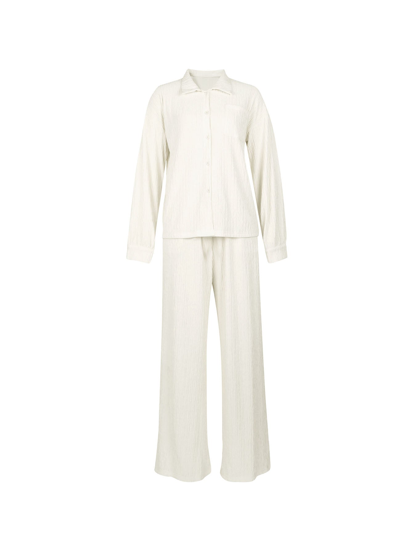 Elegant Pleated Button Down Pant Set