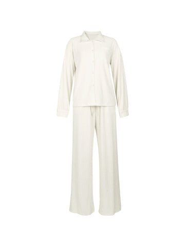 Elegant Pleated Button Down Pant Set
