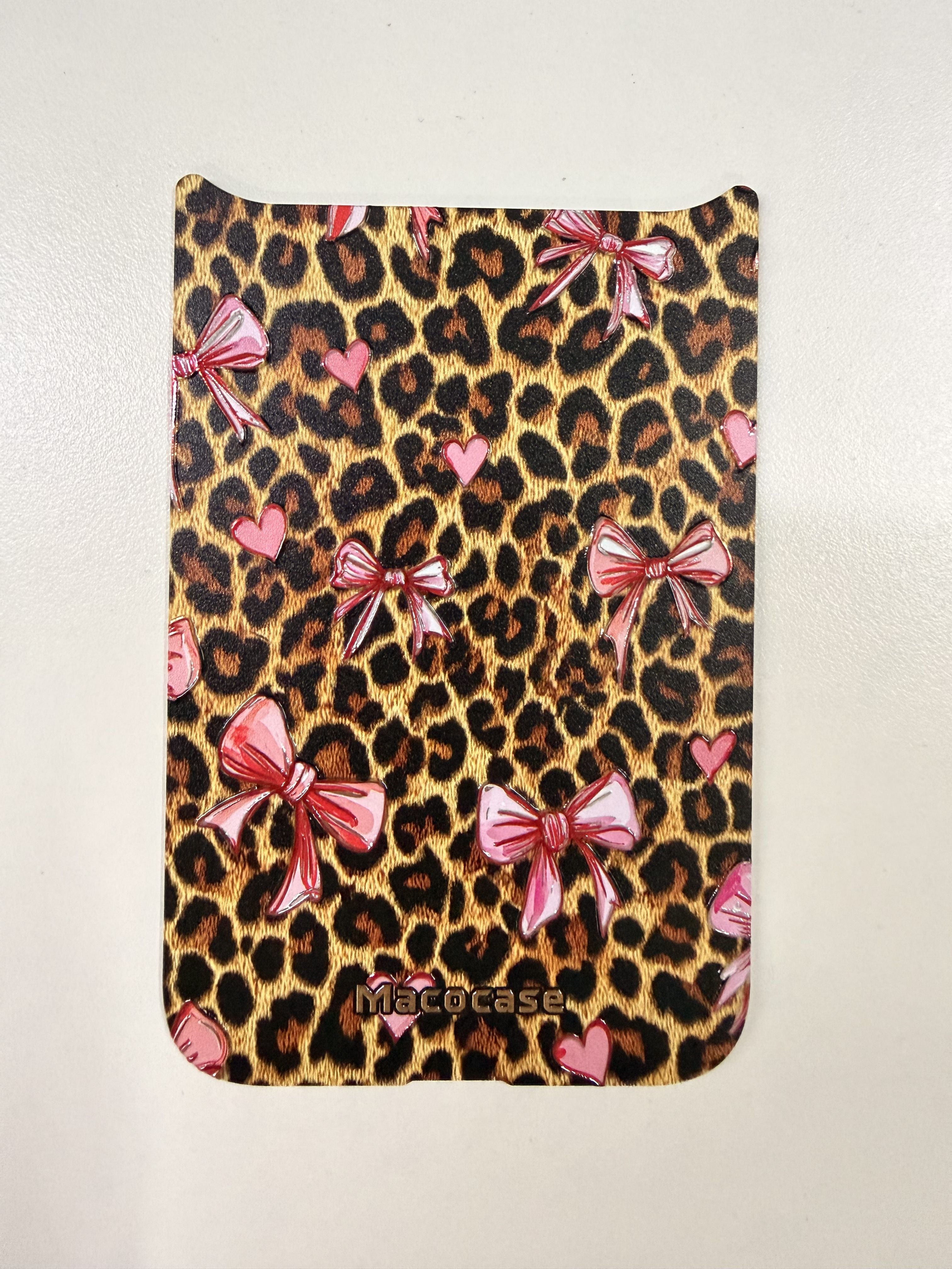 Leopard Print with Pink Bows and Hearts Phone Case