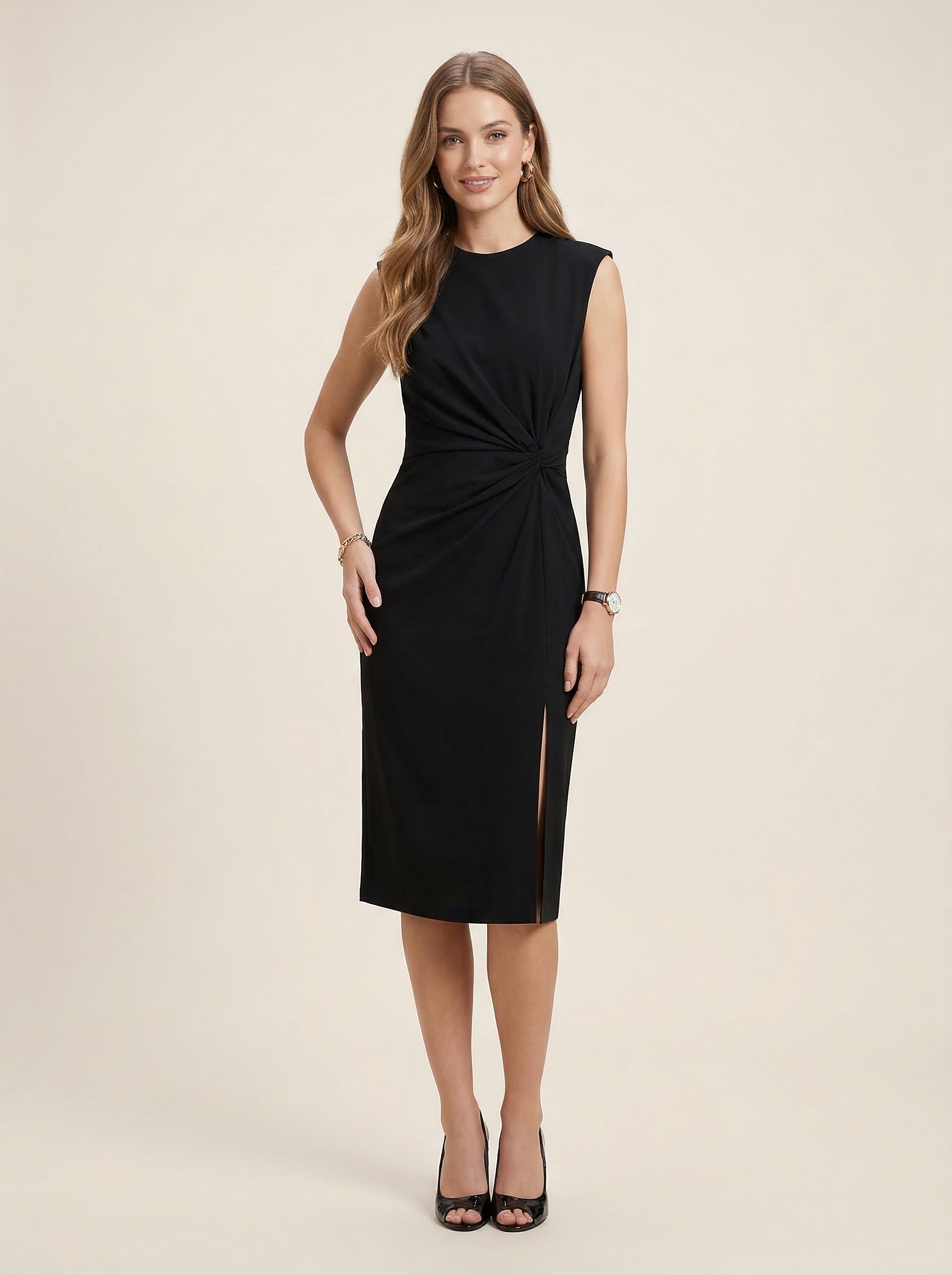 Twist Detail Midi Dress