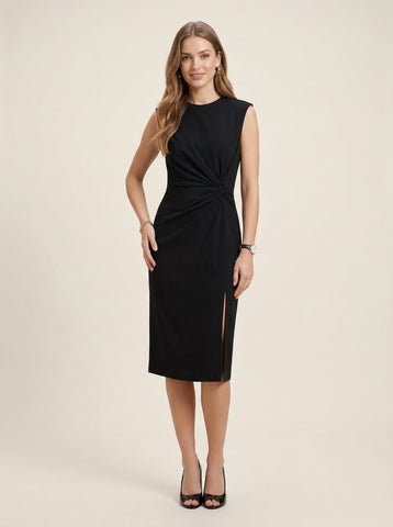 Twist Detail Midi Dress